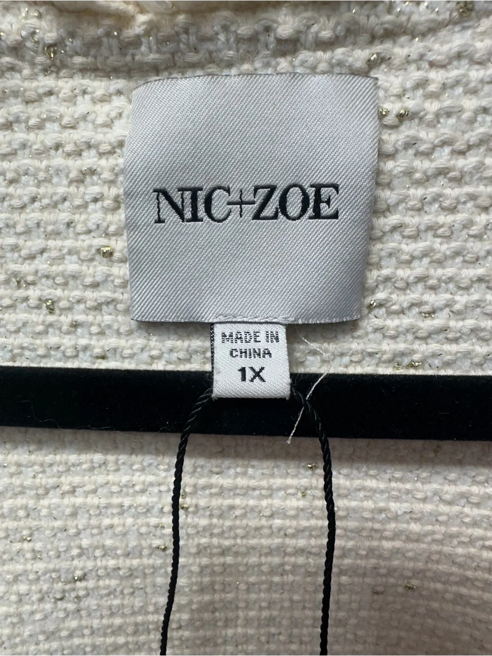 NIC+ZOE Cream Fringe-Trim Open Cardigan
